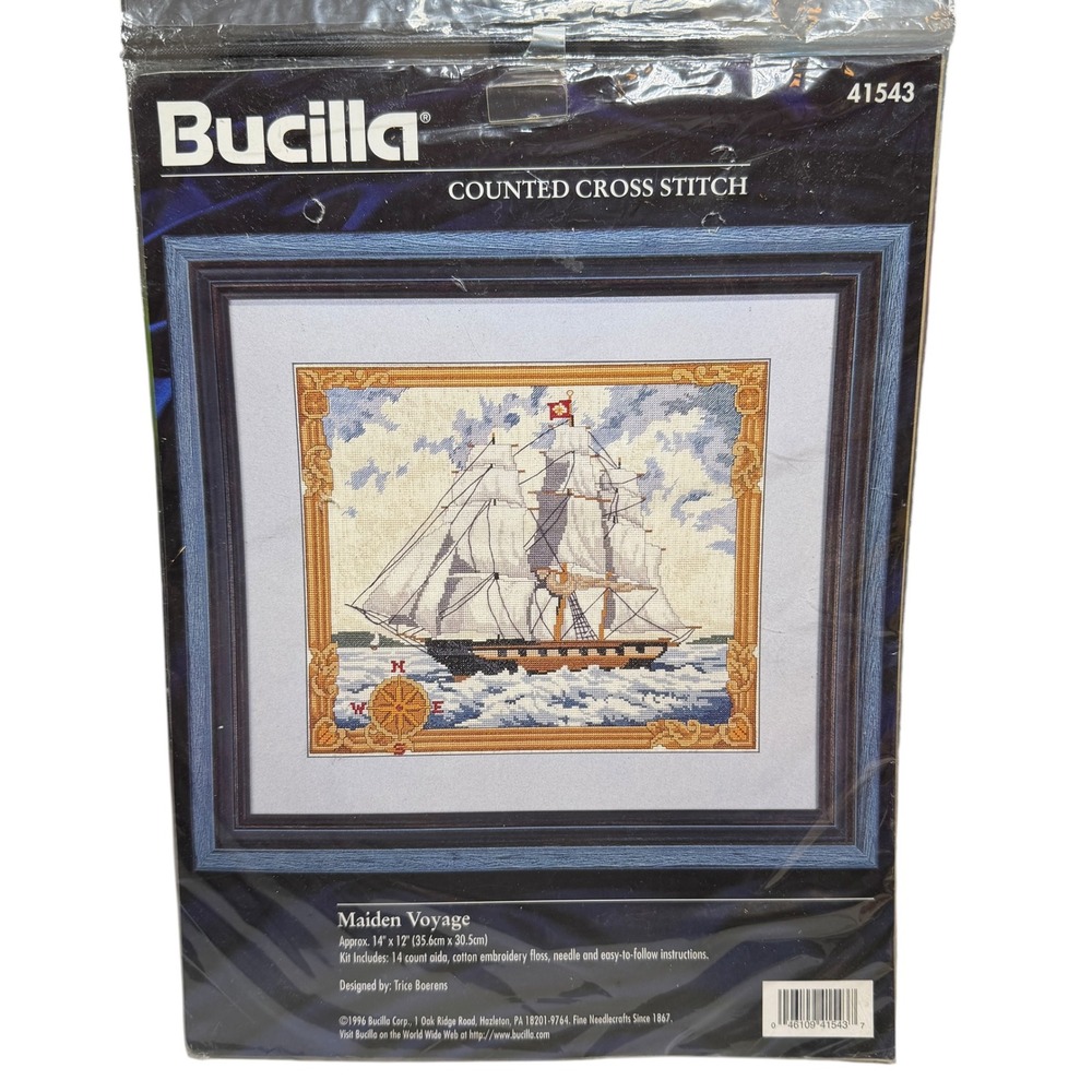 Bucilla Maiden Voyage Counted Cross Stitch Kit 41543 Nautical Sailing Ship New